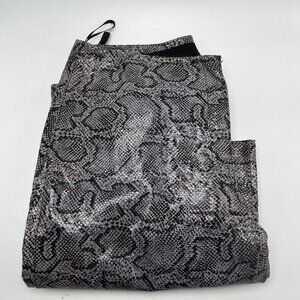 Bebe Snakeskin Flared Pants - 100% Leather Grey/Black sz 10 - NWOT